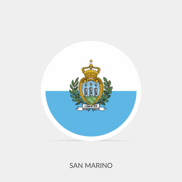 San Marino round flag icon with shadow