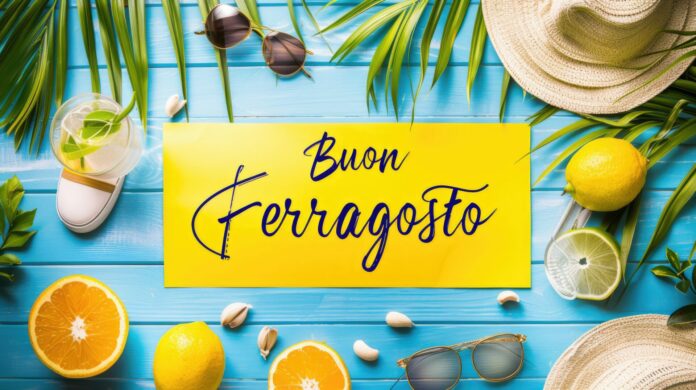 Festive delight happy buon ferragosto summer bliss by sea and beach celebrating season with sun-soaked relaxation vibrant gatherings and spirit of italian festivity